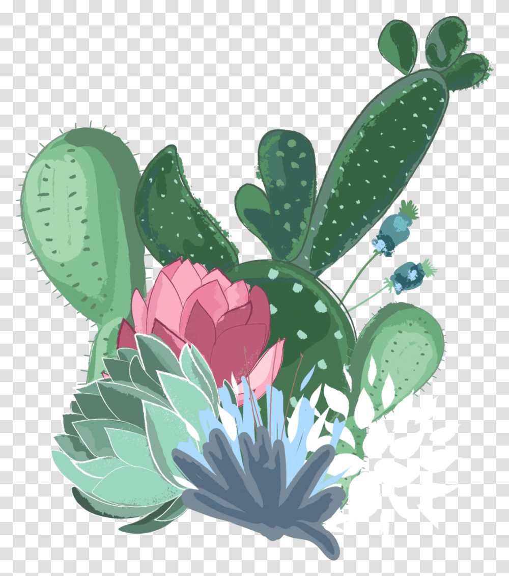Suculentas Cactus Nopales Sticker Flower, Plant, Blossom, Pond Lily, Petal Transparent Png
