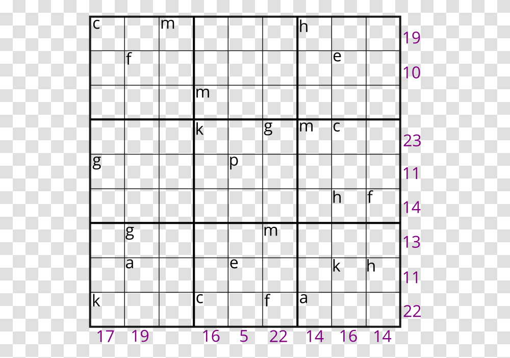 Sudoku With Letters Instead Of Numbers And Their Sum Greater Than Sudoku Solver, Plot, Diagram Transparent Png