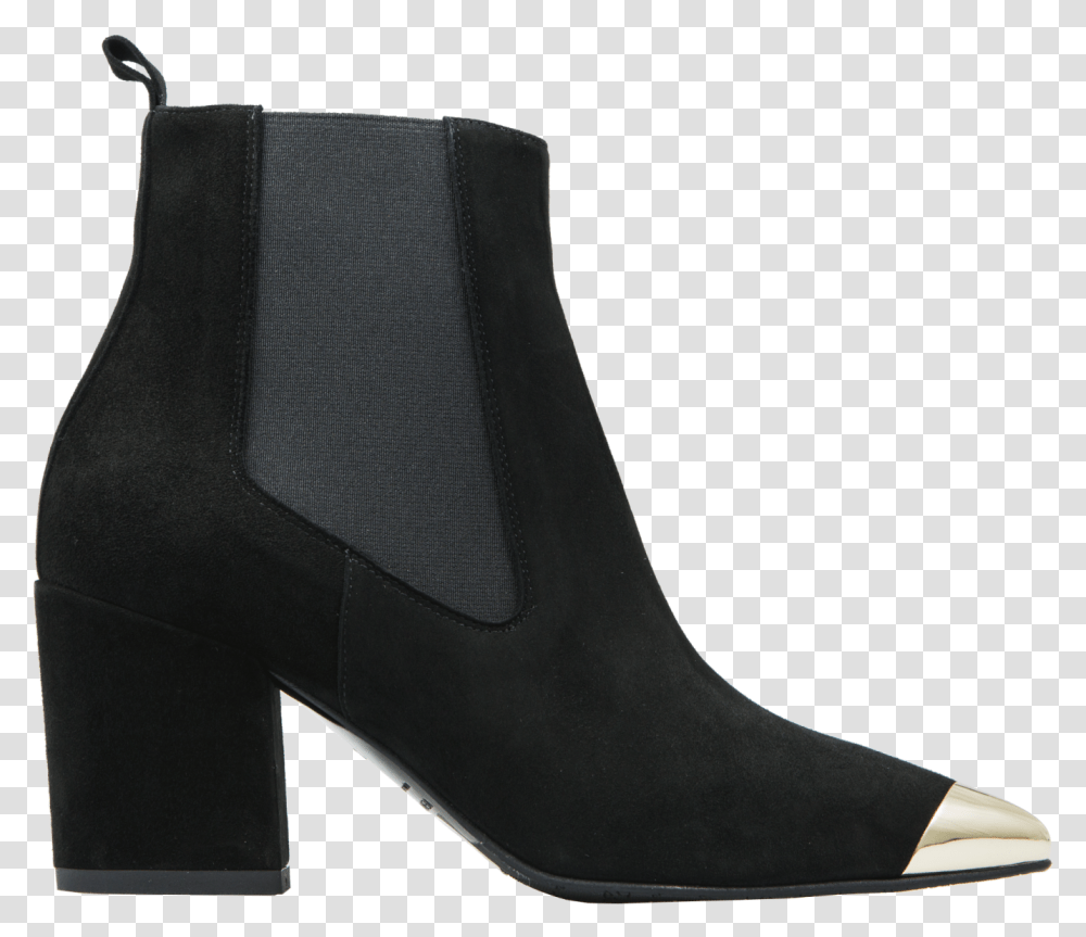 Suede Adriana Beatles Boot With Metal Accessory Chelsea Boot, Apparel, Footwear, High Heel Transparent Png