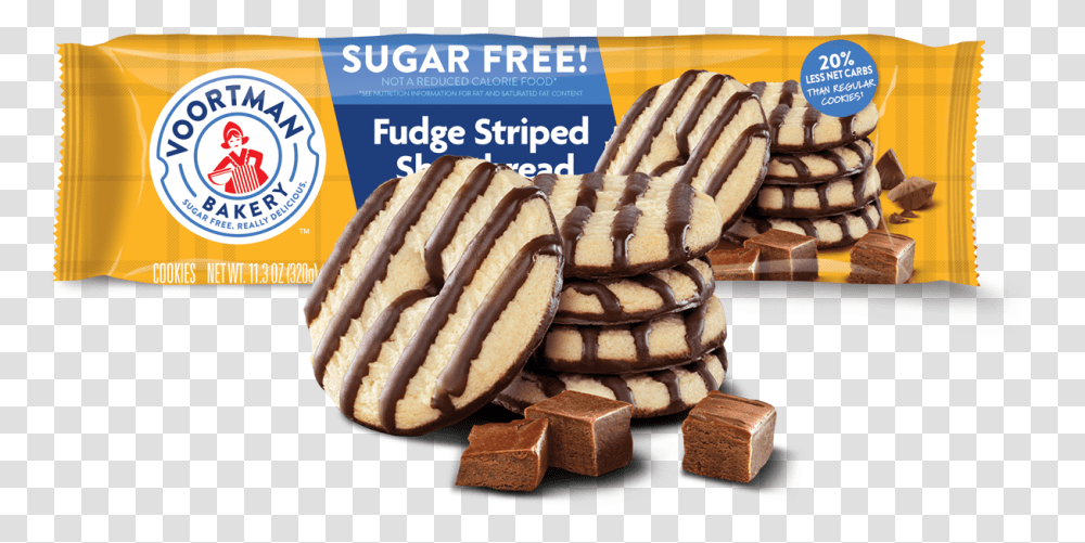 Sugar Free Fudge Striped Shortbread Voortman Sugar Free Fudge Striped Shortbread, Sweets, Food, Confectionery, Dessert Transparent Png