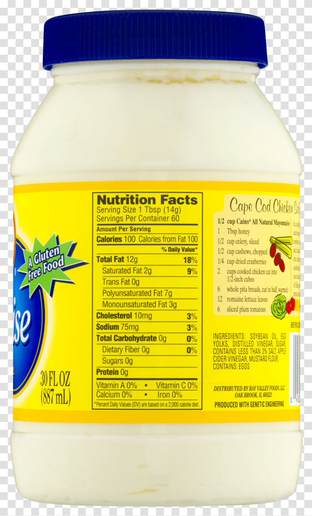 Sugar Free Mayo Nutrition Facts, Mayonnaise, Food, Menu Transparent Png