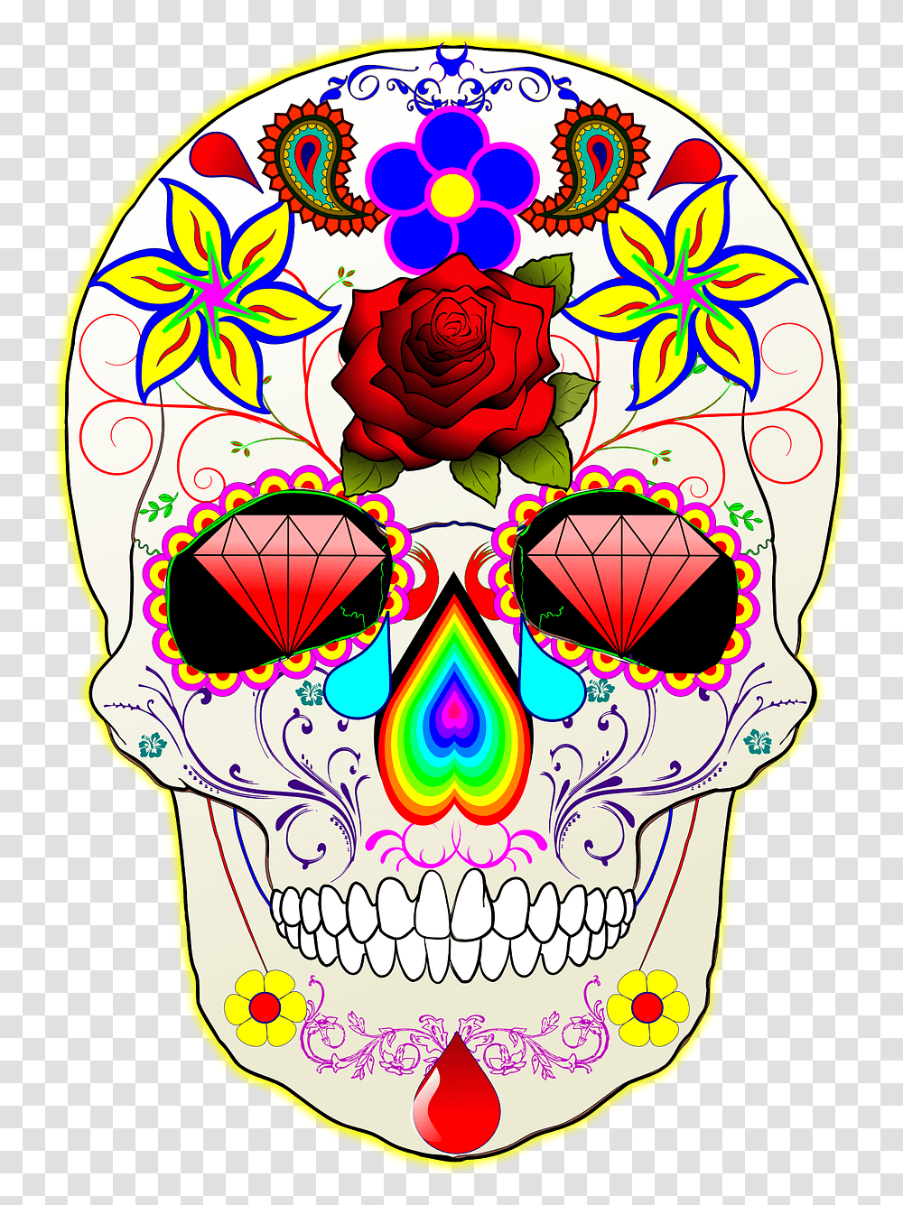 Sugar Skull Background, Pattern, Doodle Transparent Png