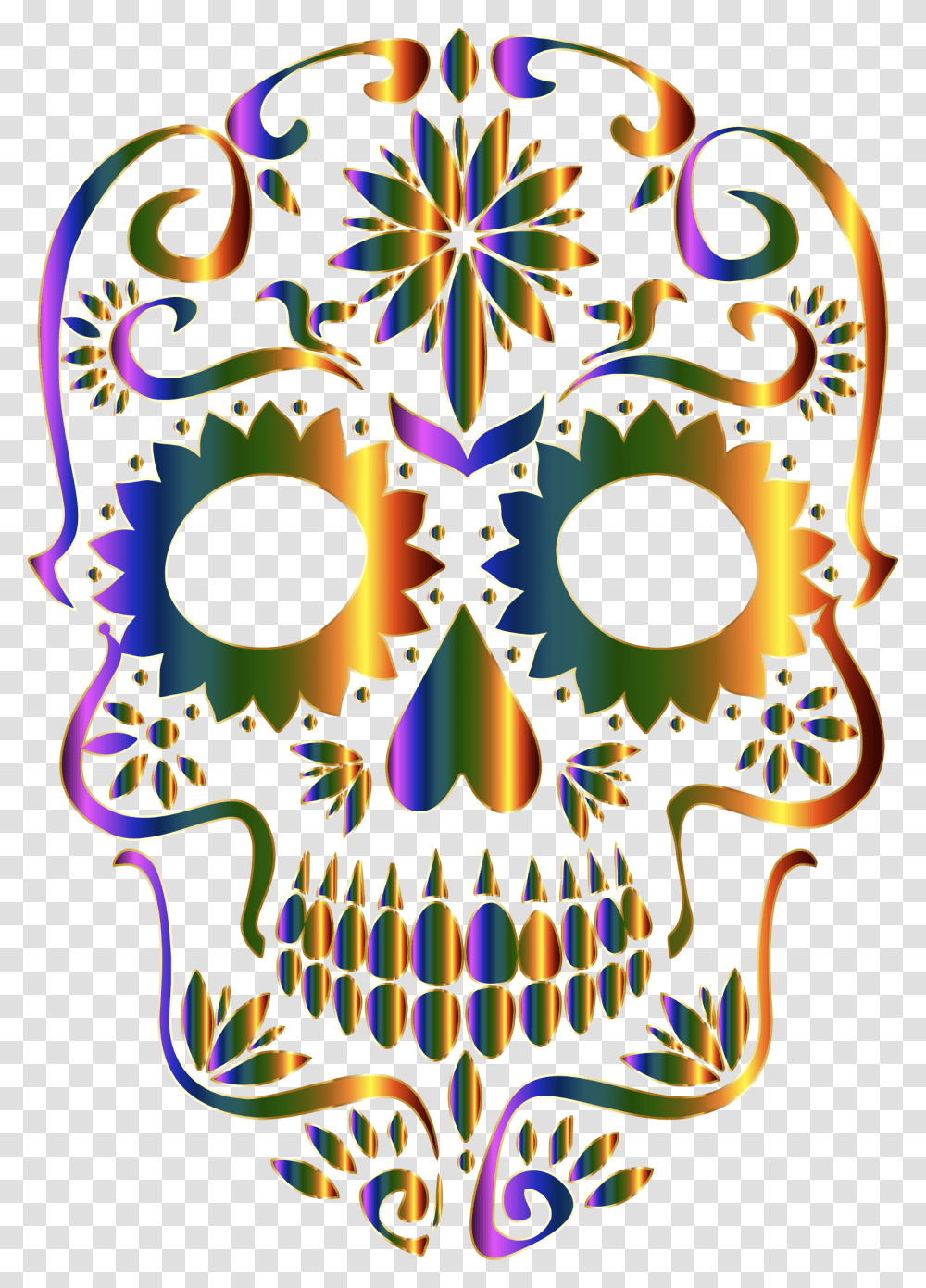 Sugar Skull Clipart Background Background Sugar Skull, Pattern, Ornament, Fractal Transparent Png