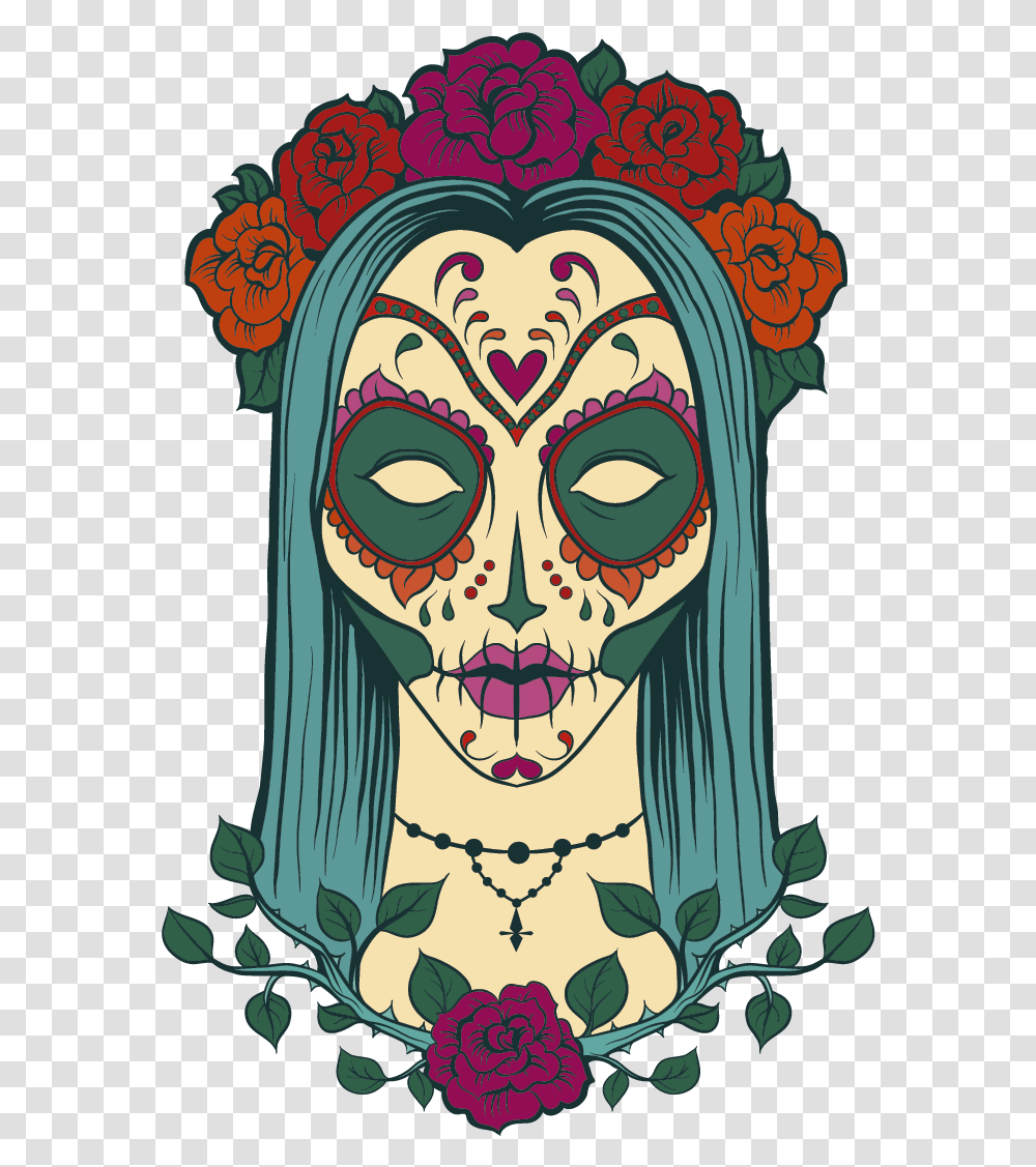 Sugar Skull Female Day Of The Dead, Alien, Head Transparent Png