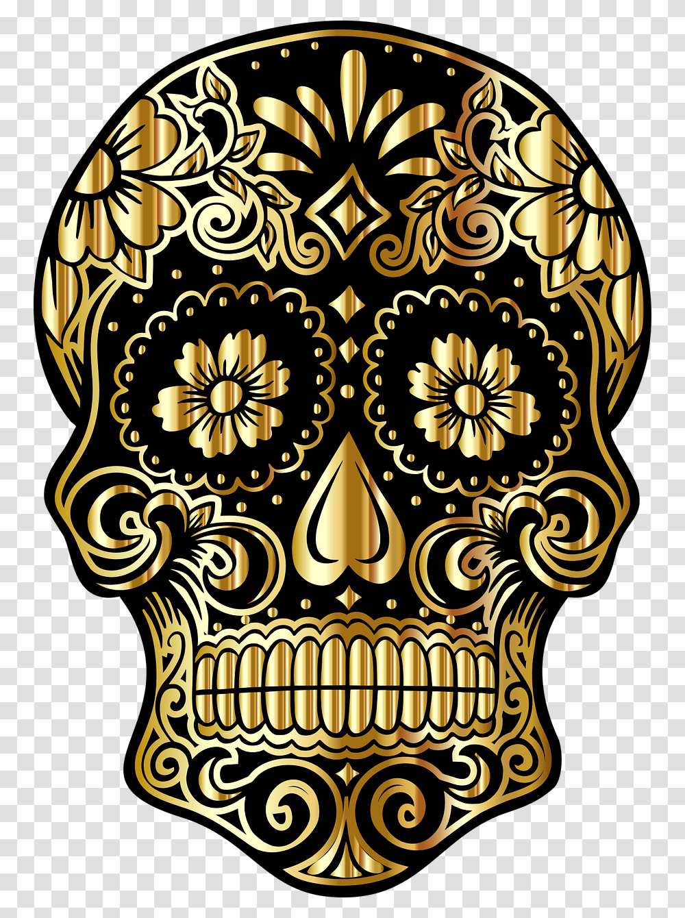 Sugar Skull Mexico Day Of The Dead, Floral Design, Pattern Transparent Png
