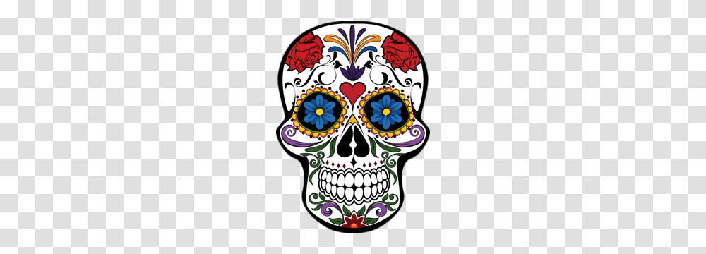 Sugar Skull Patch Iron On Embroidered Dia De Los Muertos Calavera, Pattern, Floral Design Transparent Png