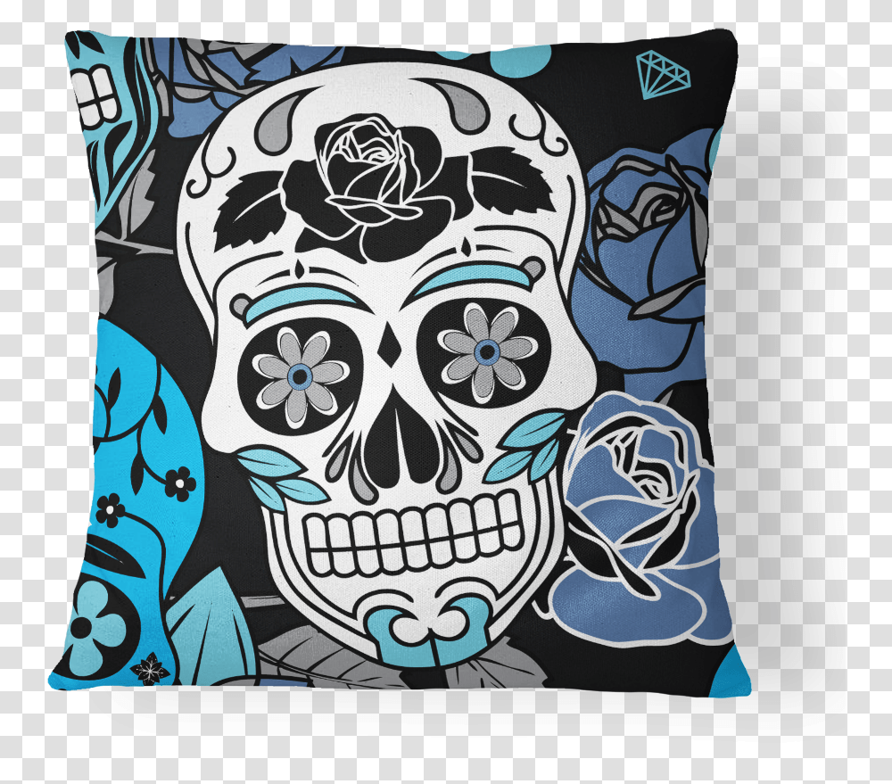 Sugar Skull Pillow Cover Sugar Skull Pillows, Cushion, Doodle, Drawing Transparent Png