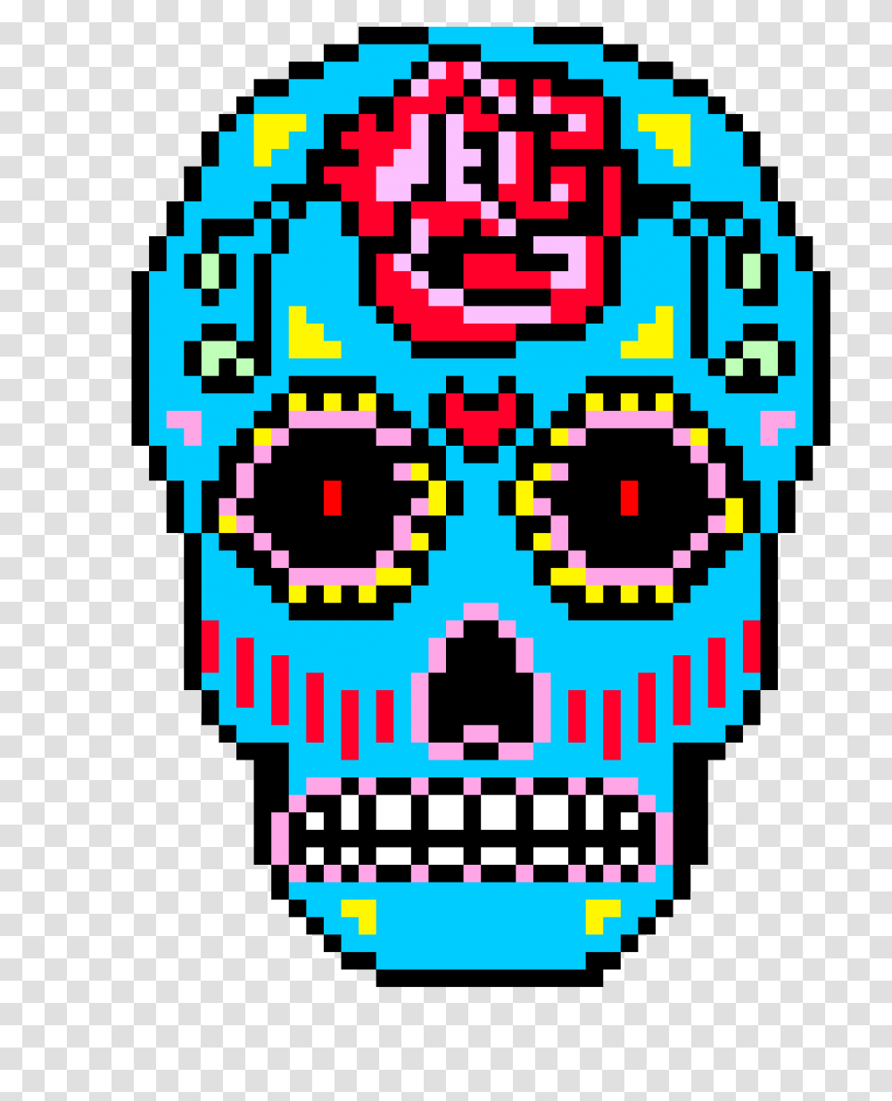Sugar Skull Pixel Art Maker, Pac Man, QR Code Transparent Png