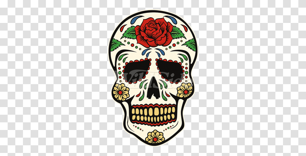 Sugar Skull Rose Forehead The Wild Side, Label, Face Transparent Png