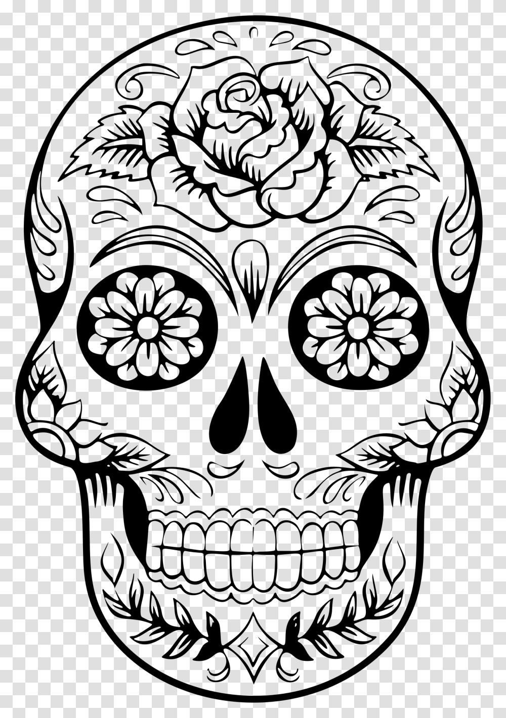 Sugar Skull Silhouette, Gray, World Of Warcraft Transparent Png