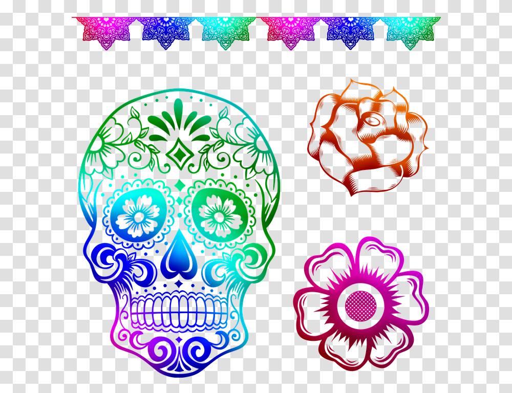 Sugar Skull With Quote Svg, Pattern, Rug Transparent Png