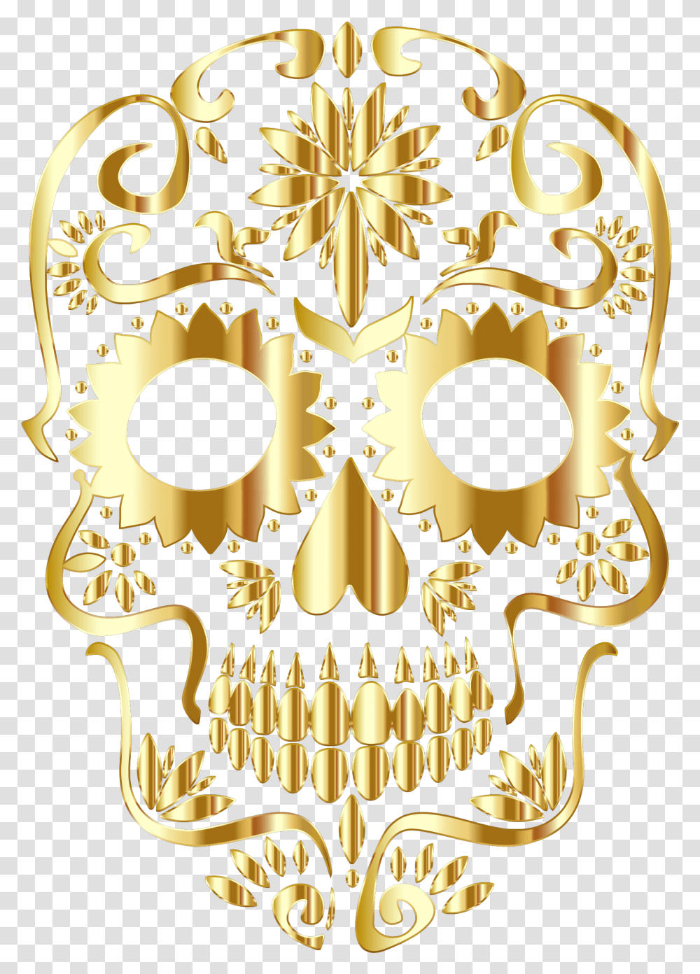 Sugar This Free Icons Design Of Gold Sugar Skull Sugar Skull No Background, Dragon, Symbol, Art, Emblem Transparent Png