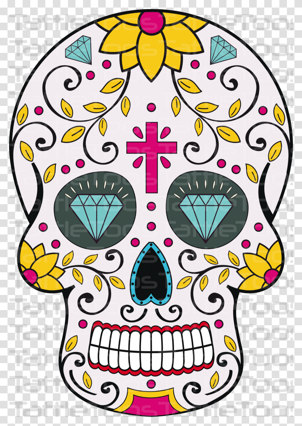 Sugskull In Decor Southwestern Skull Sugar, Pattern, Doodle, Drawing Transparent Png