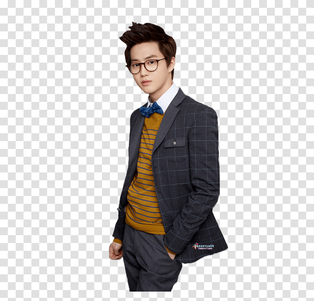 Suho Exo Image, Apparel, Suit, Overcoat Transparent Png