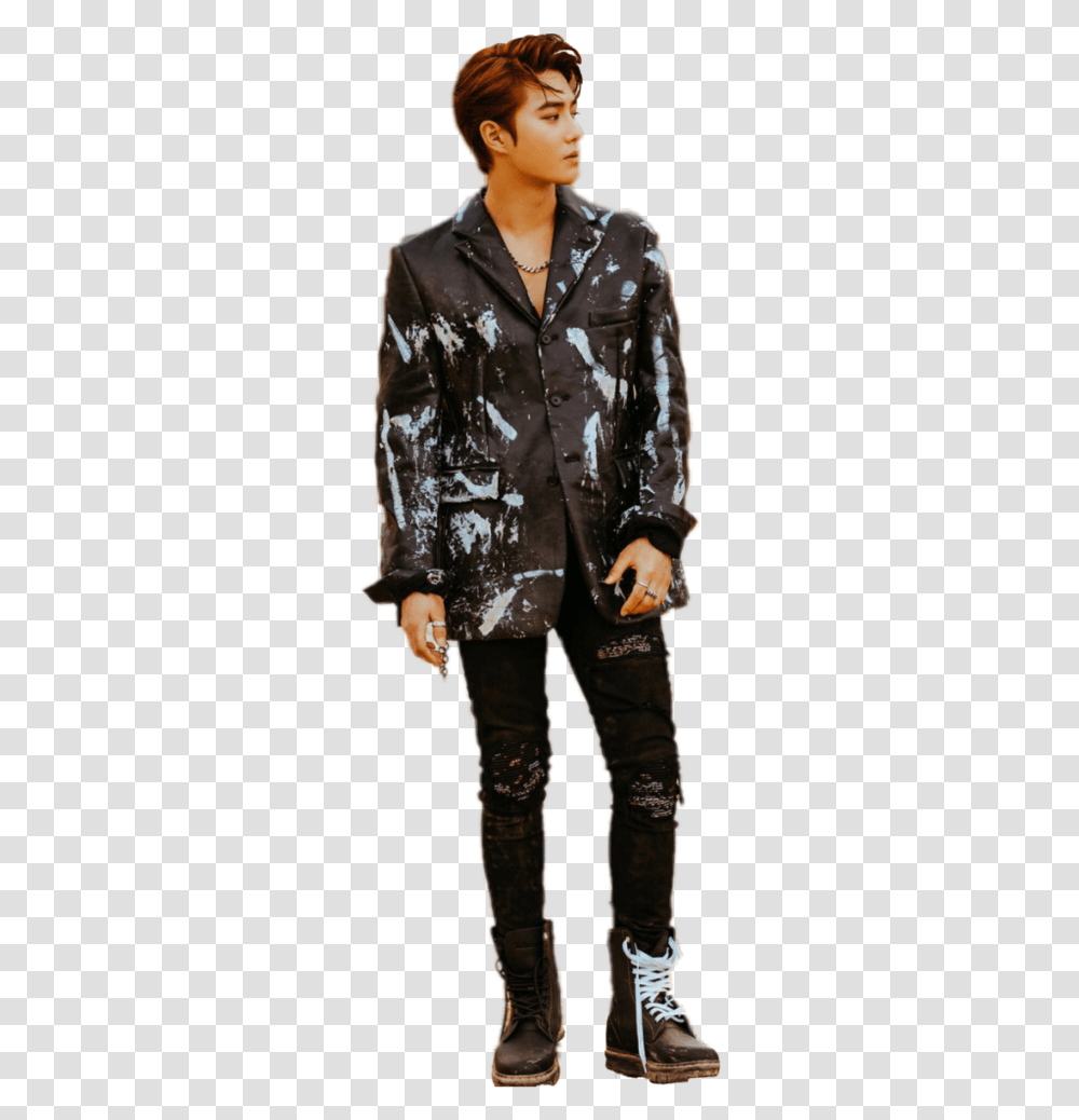 Suho Exo Tempo Dontmessupmytempo Exol Kpop, Person, Coat, Pants Transparent Png