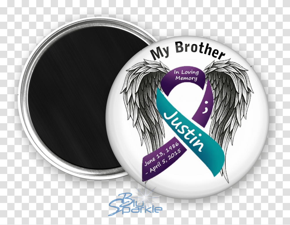 Suicide Ribbon With Wings, Logo, Trademark Transparent Png
