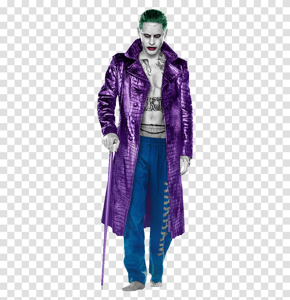 Suicide Squad Joker Purple Jacket, Person, Coat, Pants Transparent Png