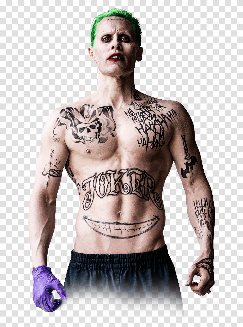 Suicide Squad Joker Stance Men's Tank Joker From Suicide Squad, Skin, Tattoo, Person Transparent Png