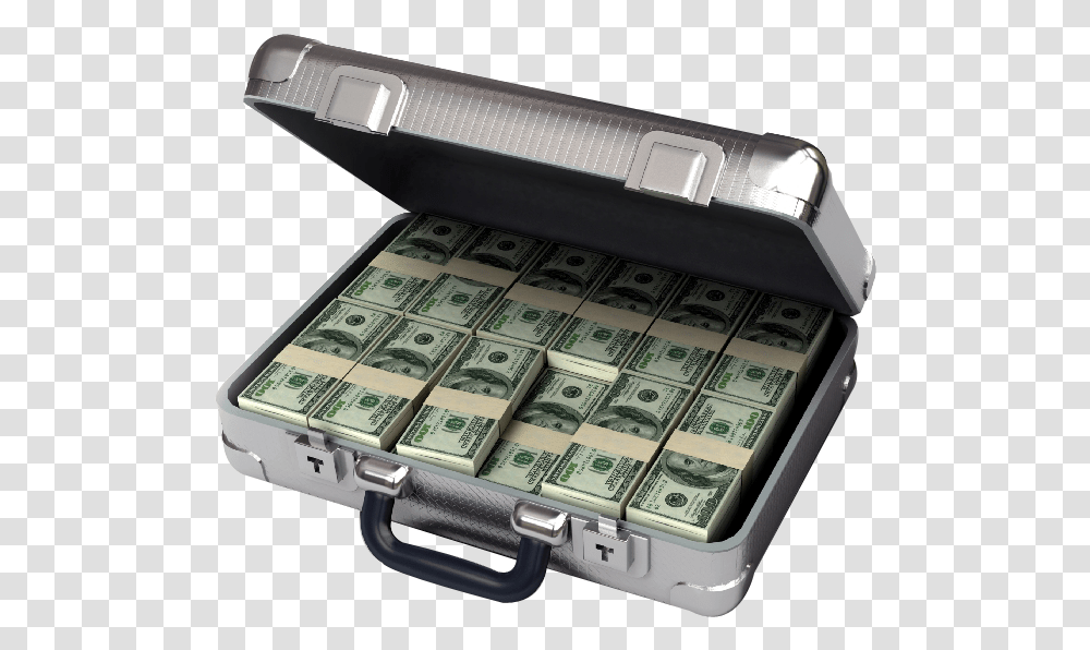 Suitcase With Money, Mobile Phone, Electronics, Cell Phone, Bag Transparent Png