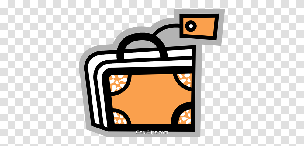 Suitcase With Tag Royalty Free Vector Clip Art Illustration, Bag, Briefcase, Word Transparent Png