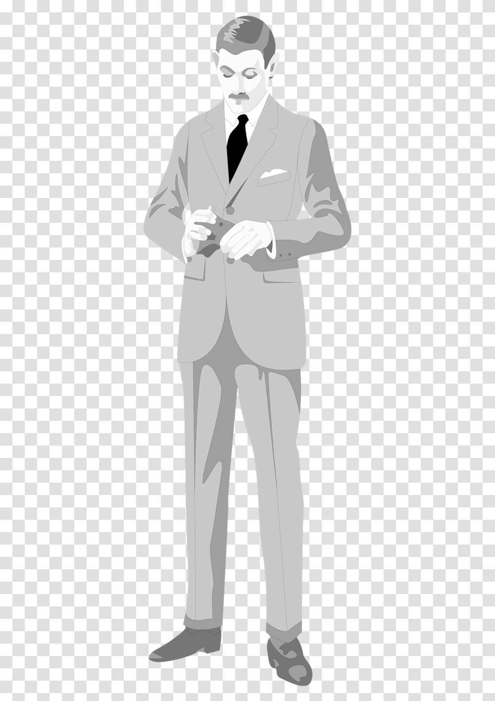Suits Cartoon, Tie, Person, Waiter Transparent Png