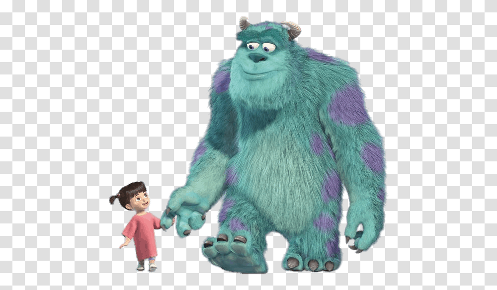 Sulley And Boo Hand In Hand James P Sullivan And Boo, Toy, Plush, Figurine, Person Transparent Png