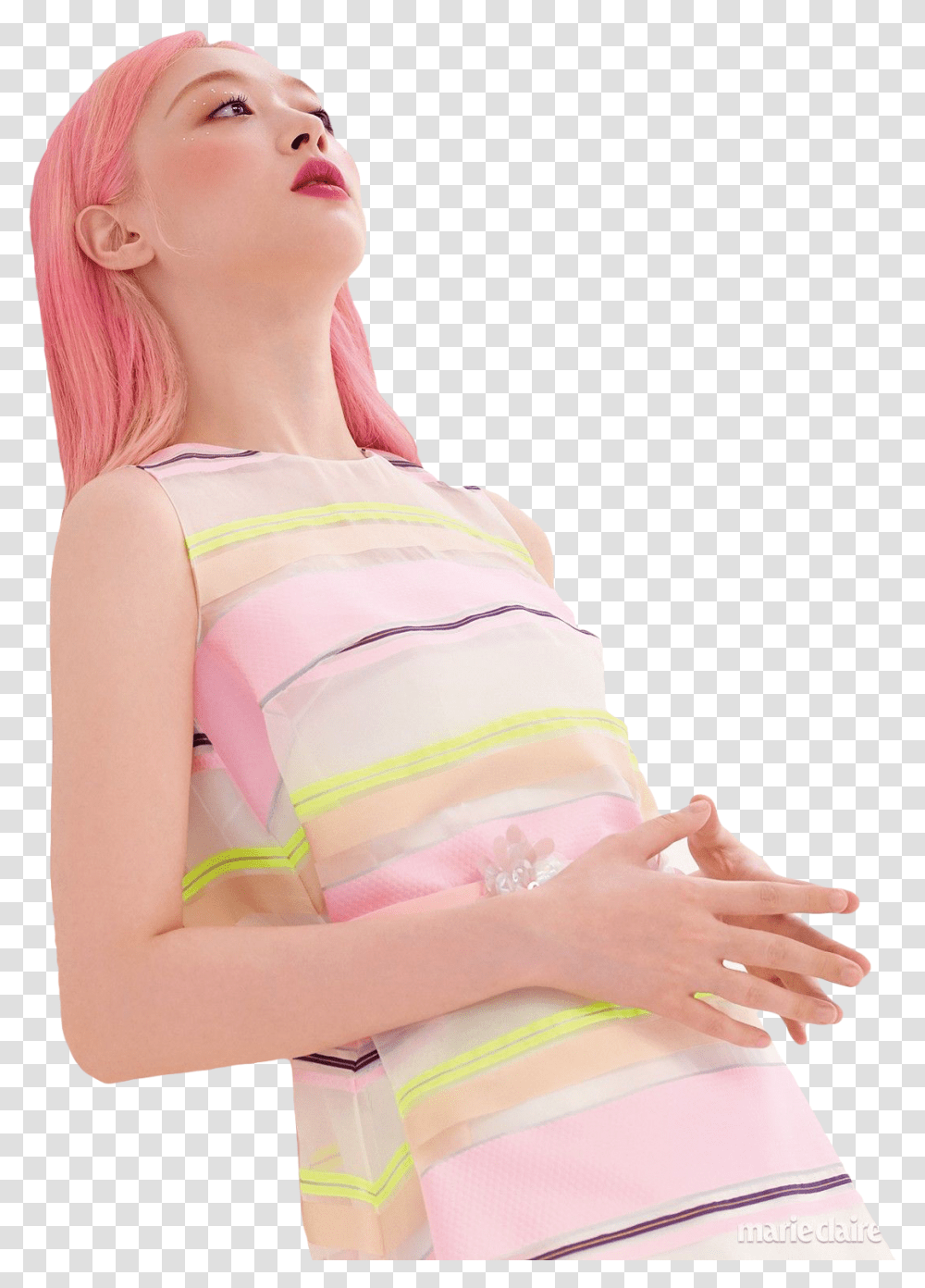 Sulli Marie Claire Sulli Photoshoot Pink Hair, Apparel, Finger, Person Transparent Png