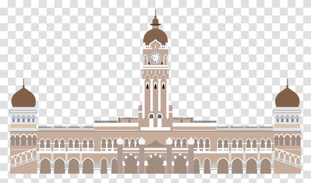 Sultan Abdul Samad Building Vector Image Sultan Abdul Samad Building Vector, Architecture, Tower, Dome, Clock Tower Transparent Png