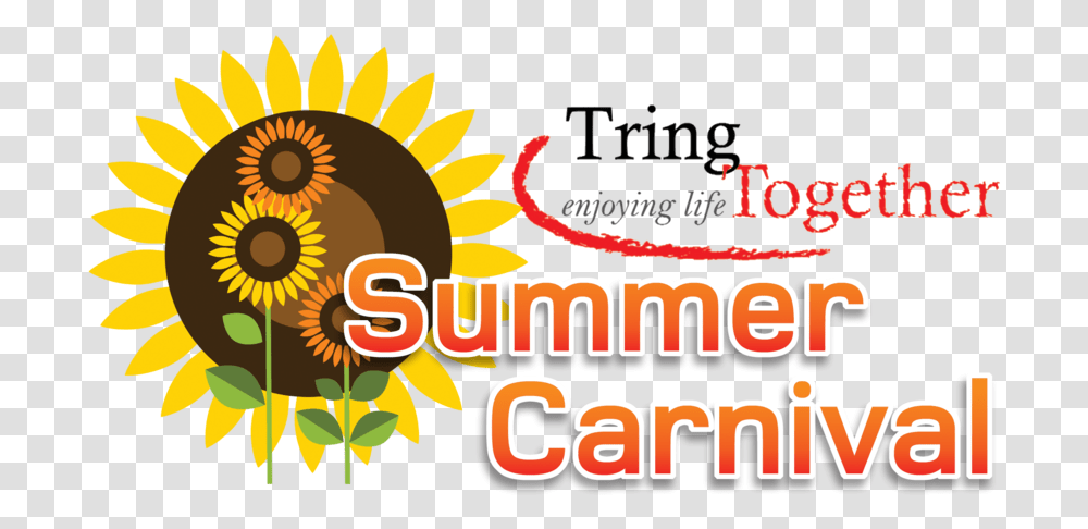 Summer Carnival Two Line Logo Rgb Sunflower August Clip Art, Plant, Label, Food Transparent Png