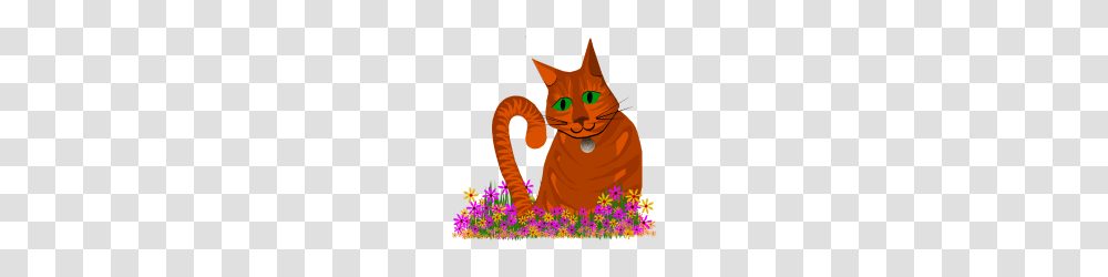 Summer Cat In The Flower Bed, Animal, Mammal, Pet, Egyptian Cat Transparent Png