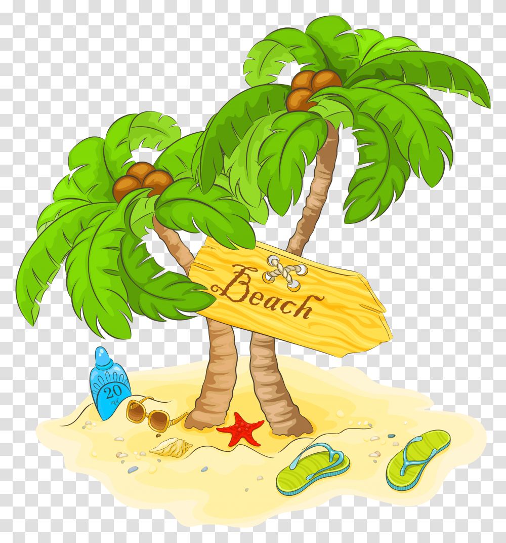 Summer Clipart Decoration Background Palm Tree Clipart, Leaf, Plant, Vegetation, Person Transparent Png