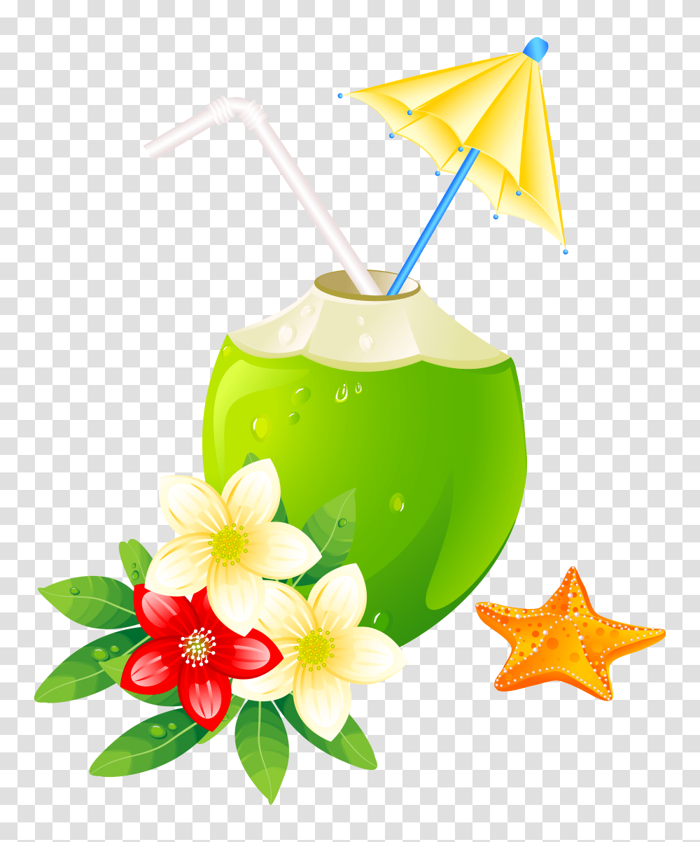 Summer Exotic Coctail Clipart, Plant, Nut, Vegetable, Food Transparent Png