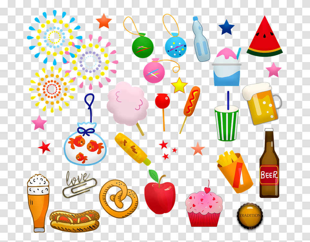 Summer Fair Food Goldfish Water Balloons Beer Fair Food Clipart, Sweets, Confectionery, Birthday Cake, Dessert Transparent Png