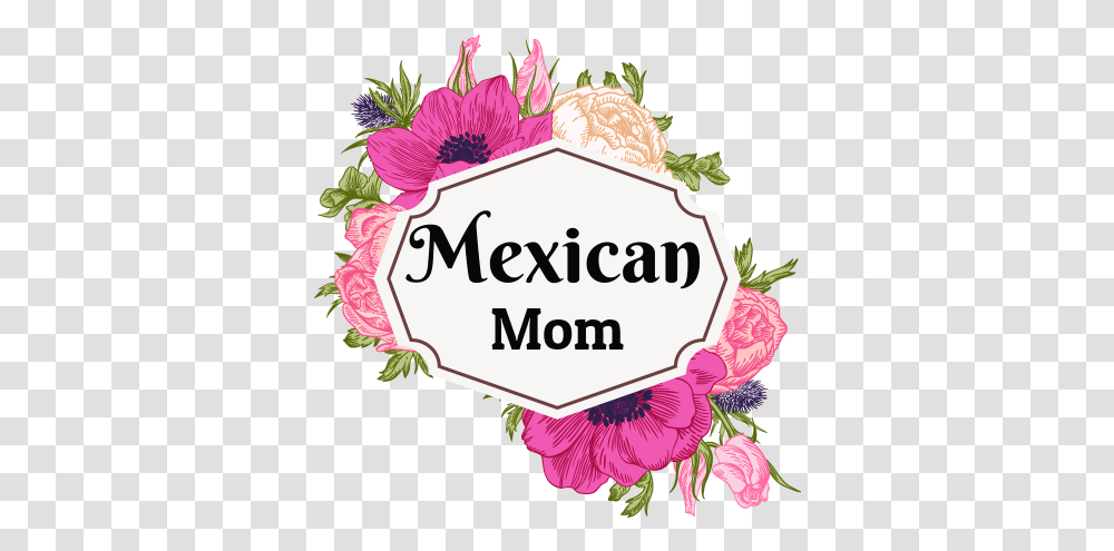 Summer Flowers Mexican Mom Logo With Mexican Flowers, Label, Text, Plant, Birthday Cake Transparent Png