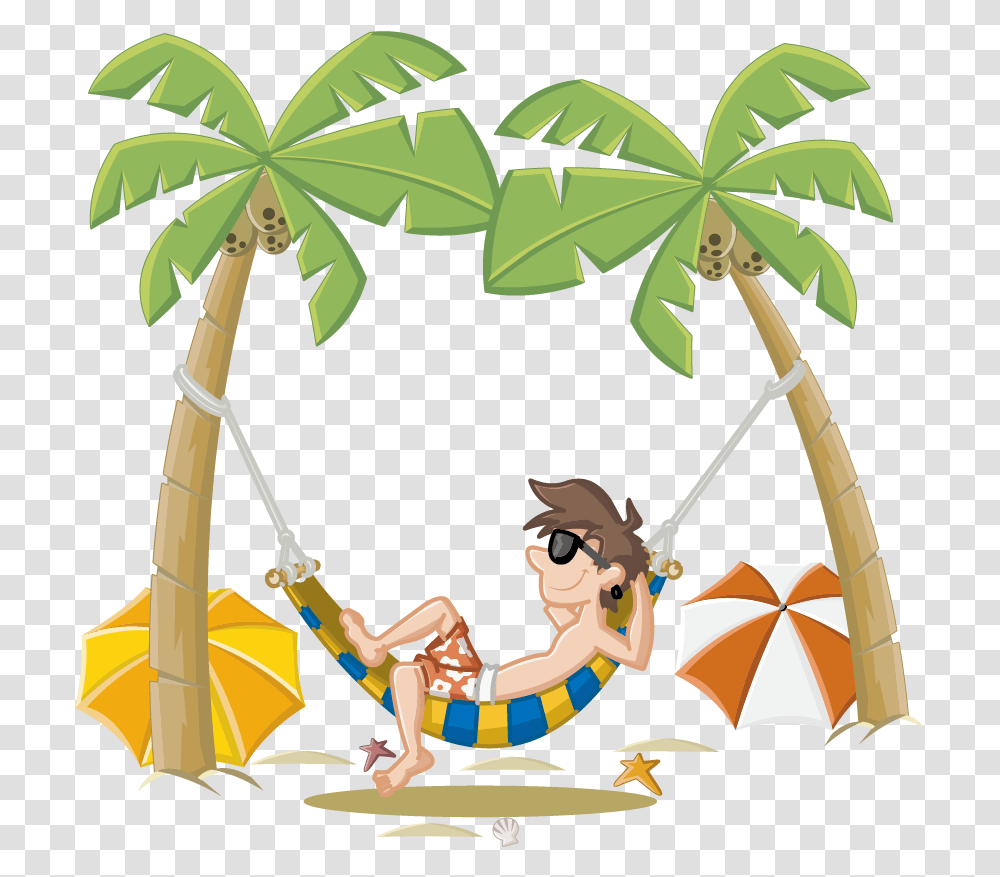Summer Holiday Beach Cartoon Free Photo Summer Holiday Clipart, Vegetation, Plant, Person, Tree Transparent Png