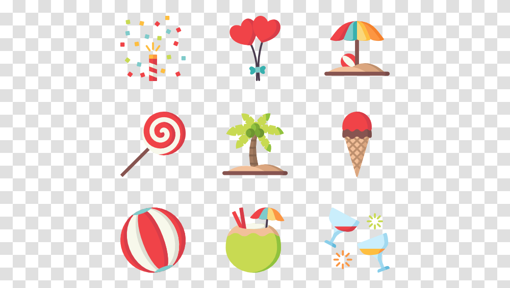 Summer Party Icons, Food, Lollipop, Candy, Pac Man Transparent Png