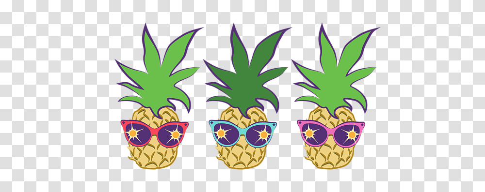Summer Pineapples Wearing Retro Sunglasses Yoga Mat For Sale, Plant, Fruit, Food, Painting Transparent Png