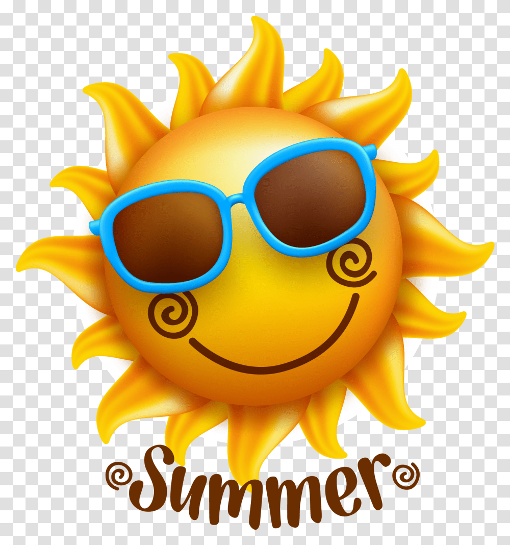 Summer Sun Illustration Drawing Cartoon Stock Cartoon Summer Sun, Sky, Outdoors, Nature, Sunglasses Transparent Png