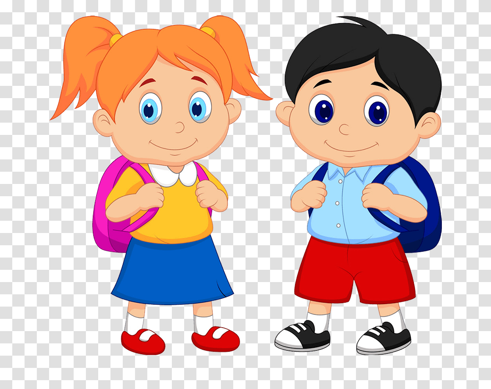 Summer Vacation Dates Boy And Girl Cartoon, Person, People, Female, Kid Transparent Png