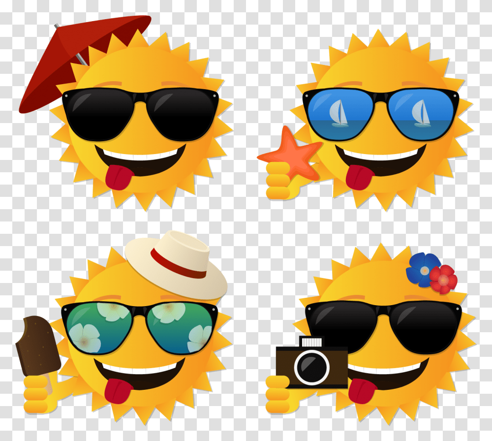 Summer Vector Sun Free Frame Clipart Stairs Summer Free, Sunglasses, Accessories, Person, Label Transparent Png