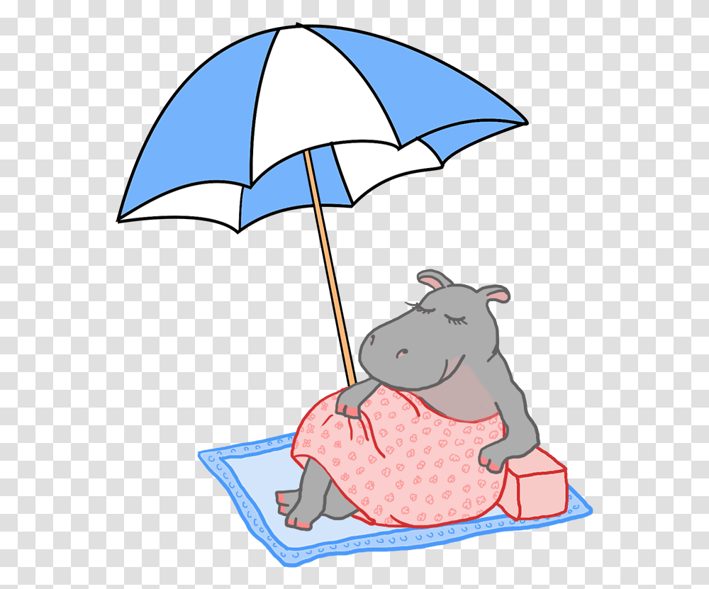Summer With Parasol And Beach Summer Hippo Clipart, Umbrella, Canopy Transparent Png