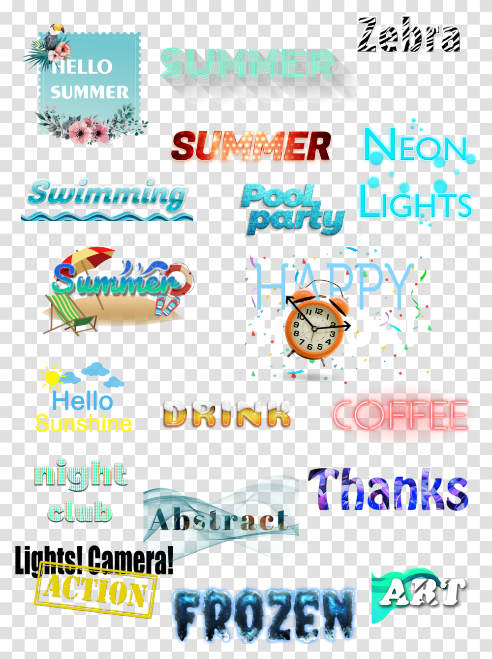 Summer Word Art Poster, Flyer, Advertisement, Brochure Transparent Png