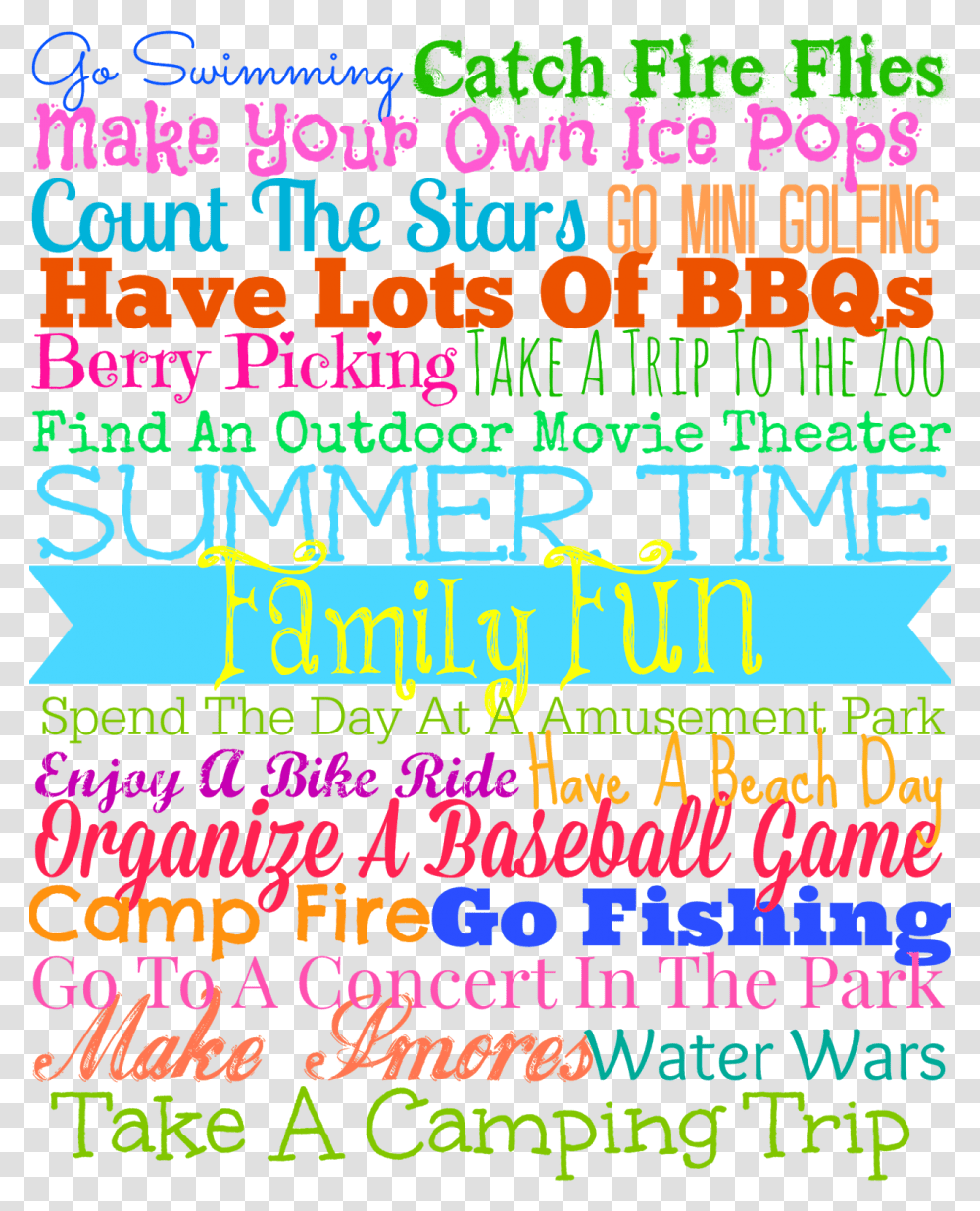 Summertime Family Fun Graphic Design, Poster, Advertisement, Flyer, Paper Transparent Png