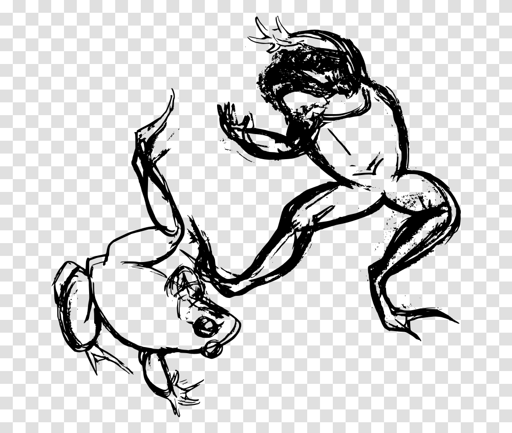 Sumo Frogs Wrestling In Field, Gray, World Of Warcraft Transparent Png