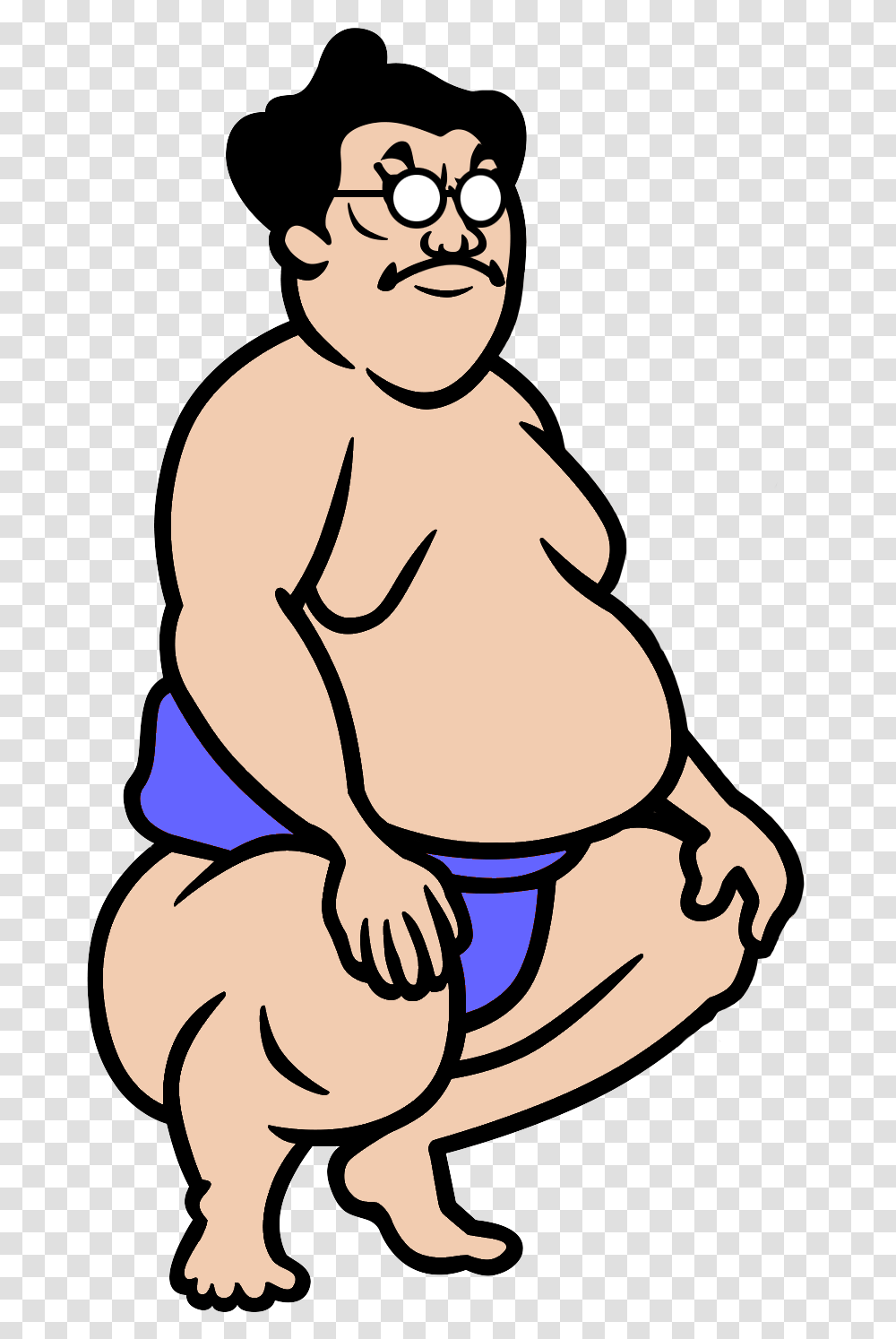 Sumo, Sport, Kneeling, Back, Painting Transparent Png