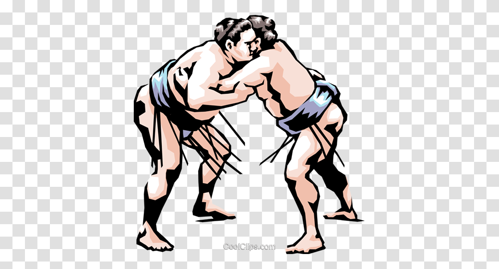 Sumo Wrestlers Royalty Free Vector Clip Art Illustration, Person, Human, Sport, Sports Transparent Png