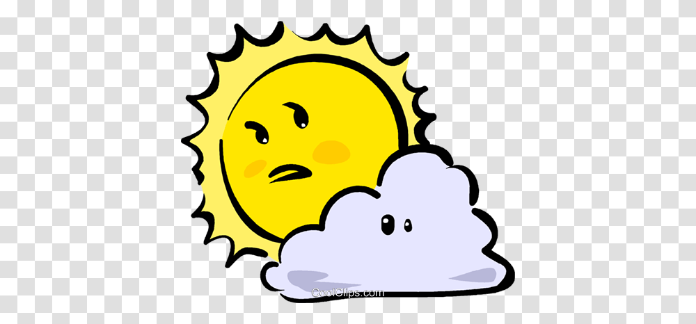 Sun And Clouds Royalty Free Vector Clip Art Illustration, Outdoors, Nature, Pac Man Transparent Png