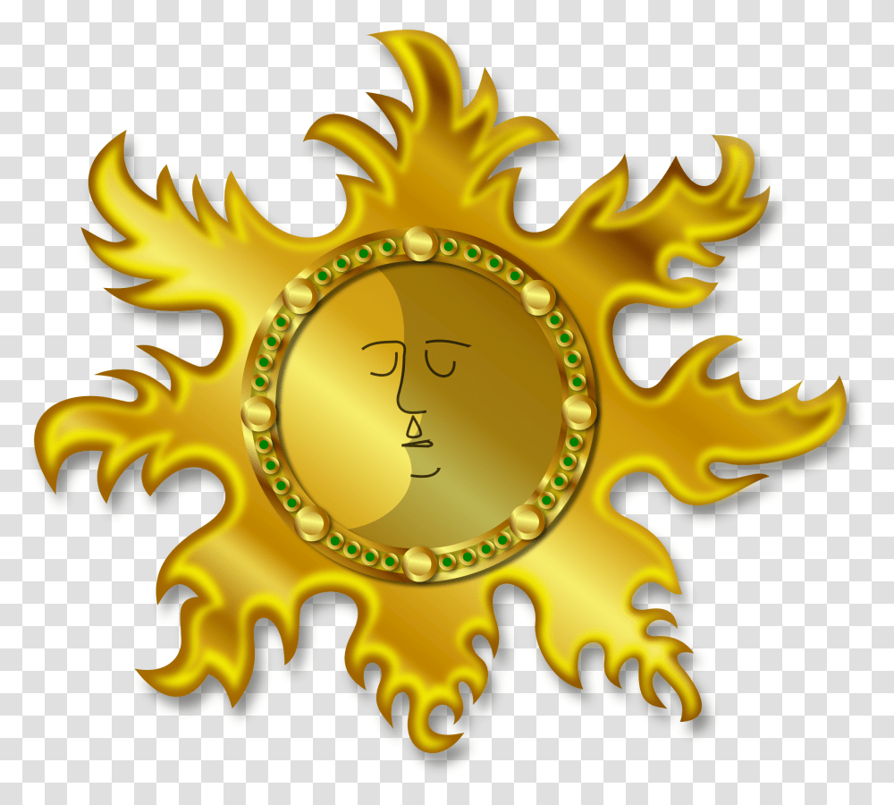 Sun And Moon Clip Arts Sun Amp Moon, Pattern, Gold, Ornament, Fractal Transparent Png