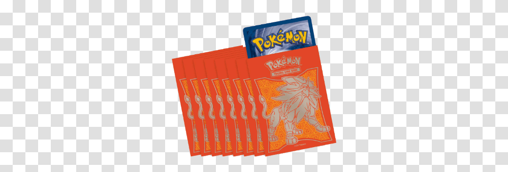 Sun And Moon Etb Sun Solgaleo Sleeves And Deck Box Back Of A Pokemon Card, Text, Food, Paper, Fence Transparent Png
