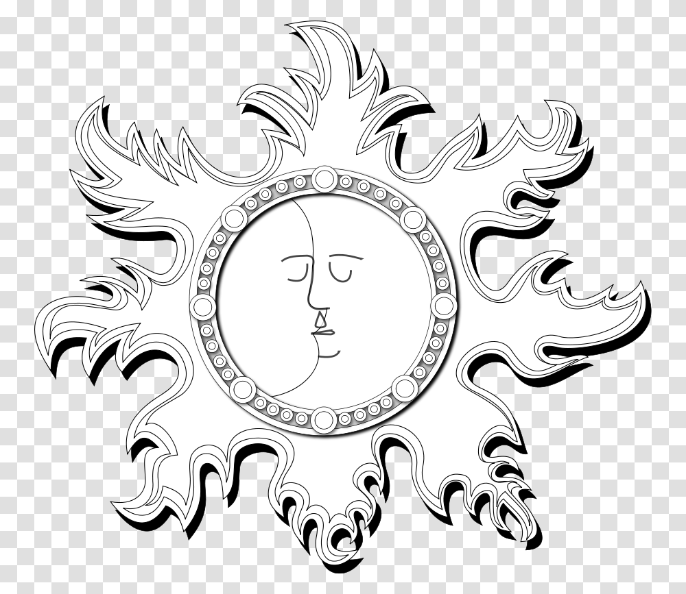 Sun And Moon Outline Clip Arts Imagenes Gratis De Astrologa, Machine, Gear, Wheel Transparent Png